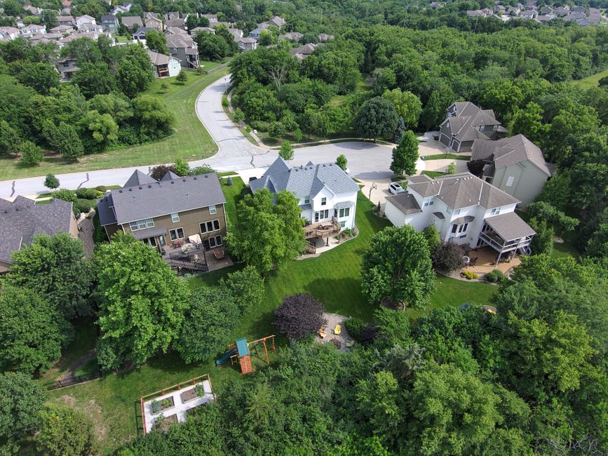 A residential street in Waunakee, Wisconsin, north of Madison